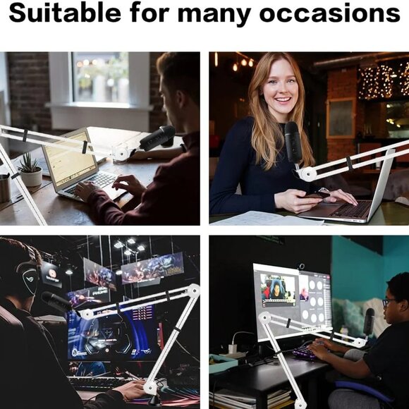 Microphone Boom Arm Mic Stand Adjustable Clip Studio Scissor Arm Mount - Picture 2 of 6